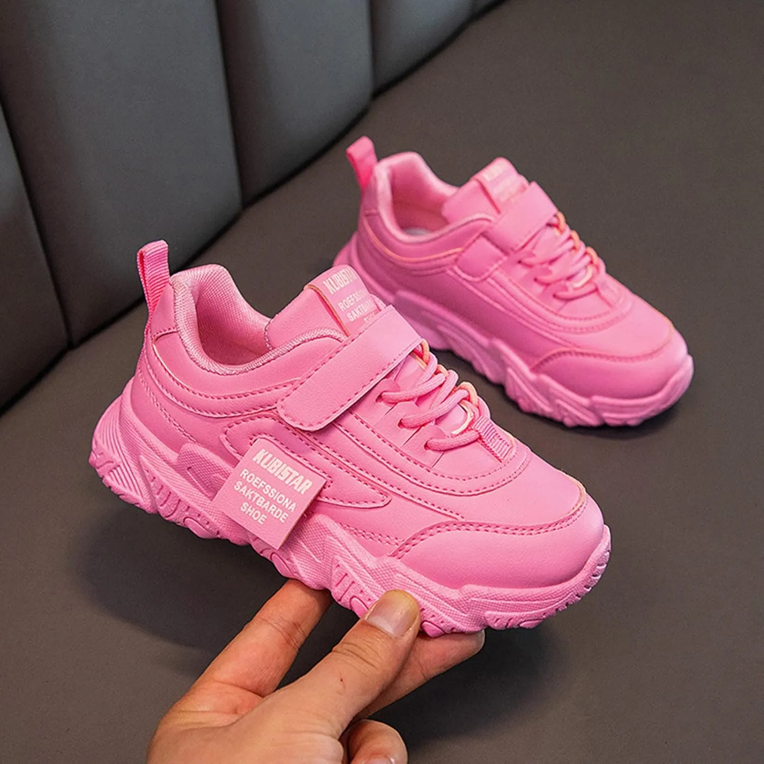 Kid Sneakers Girls Boys Running Walking Sports Adjustable Strap Sneakers Waterproof High Top Lightweight Casual Shoes