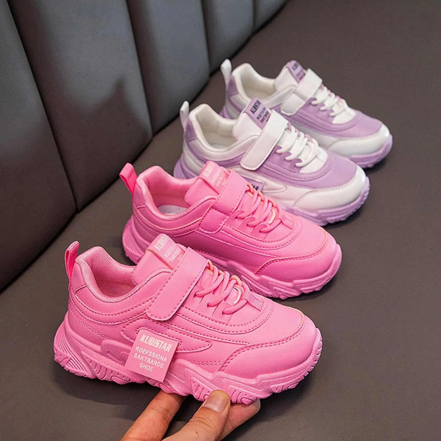 Kid Sneakers Girls Boys Running Walking Sports Adjustable Strap Sneakers Waterproof High Top Lightweight Casual Shoes