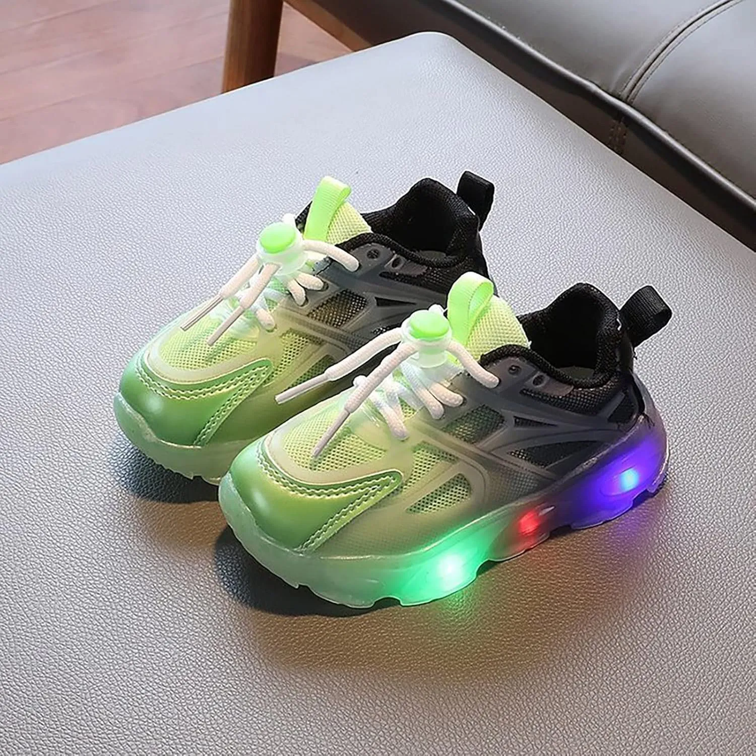 Kids Light Up Shoes Baby Toddler Boys Gradient Color Trainers Luminous Flashing Athletic Running Sport Baby Shoes