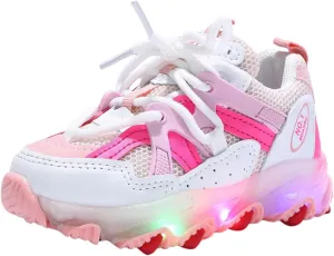Kids Light Up Shoes Boys Girls Breathable Fashion Flashing Sneaker Athletic Running Shoe Toddler First Walking Sneaker