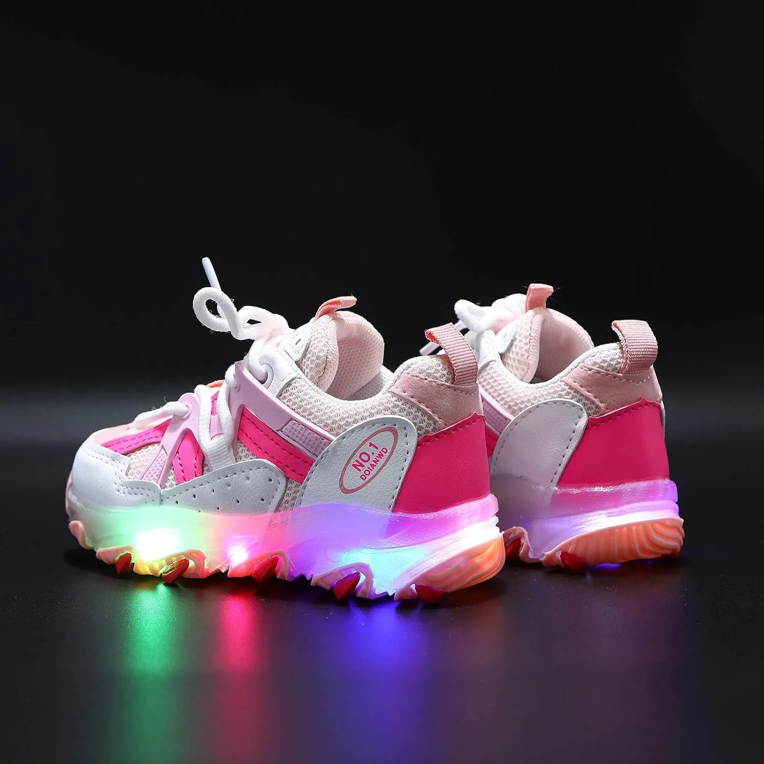 Kids Light Up Shoes Boys Girls Breathable Fashion Flashing Sneaker Athletic Running Shoe Toddler First Walking Sneaker