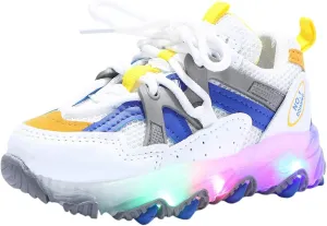 Kids Light Up Shoes Boys Girls Breathable Fashion Flashing Sneaker Athletic Running Shoe Toddler First Walking Sneaker