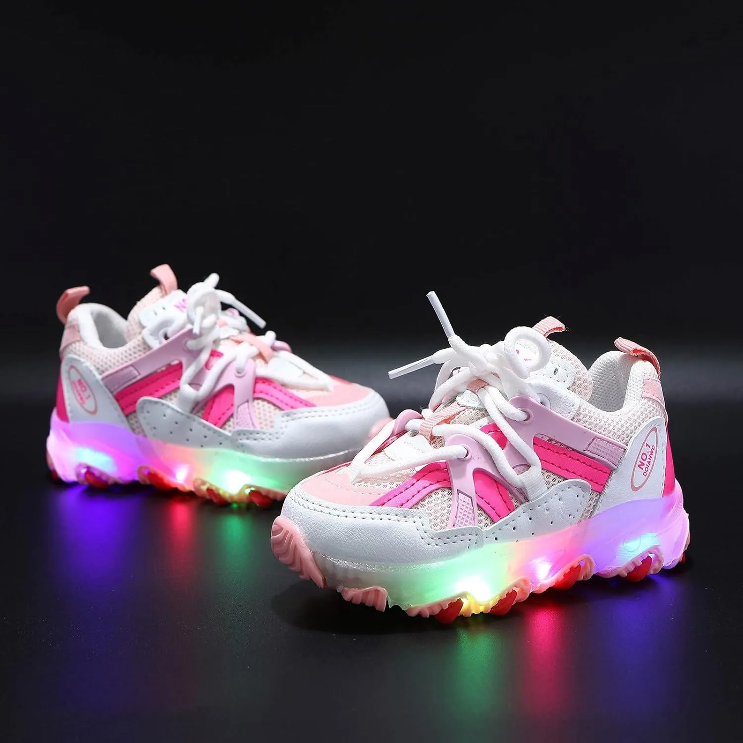 Kids Light Up Shoes Boys Girls Breathable Fashion Flashing Sneaker Athletic Running Shoe Toddler First Walking Sneaker