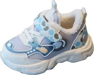Kids Lightweight Breathable Running Shoes Boys Girls Fleece Cotton Tennis Sneakers Comfortable Girls Glitter Sneaker