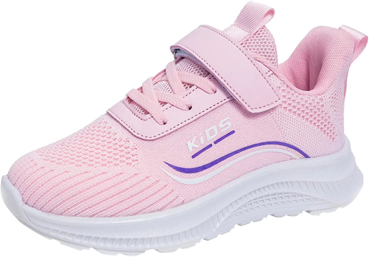 Kids Lightweight Running Shoes Breathable Elastic Adjustable Strap Soft Sole Anti Slip Tennis Shoes for Toddler