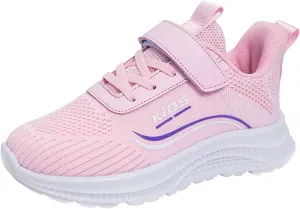 Kids Lightweight Running Shoes Breathable Elastic Adjustable Strap Soft Sole Anti Slip Tennis Shoes for Toddler