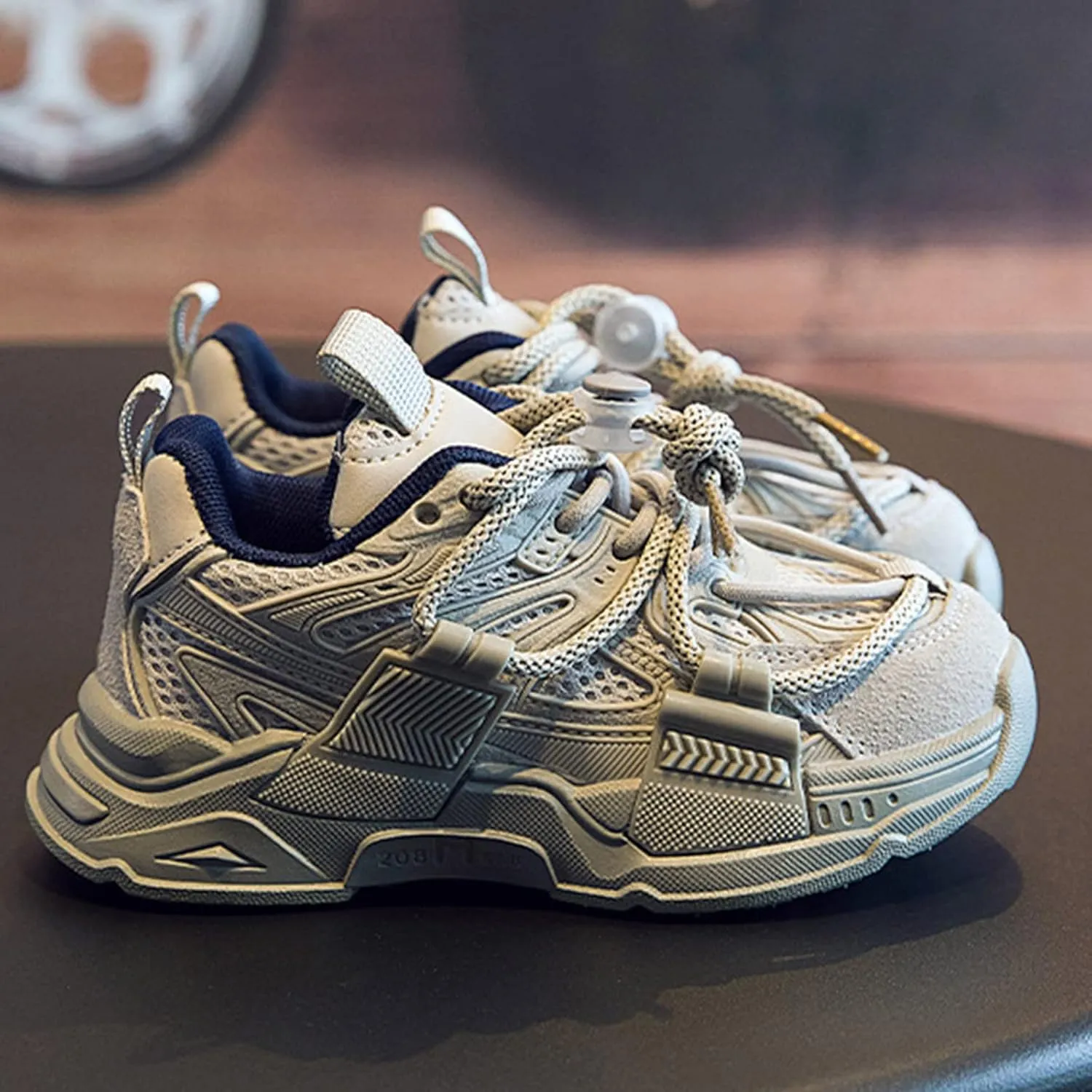 Kids Sneakers Fashion Tennis Shoes Lightweight Comfortable Lace-up Non Slip Breathable Casual Walking Sport Shes Girls