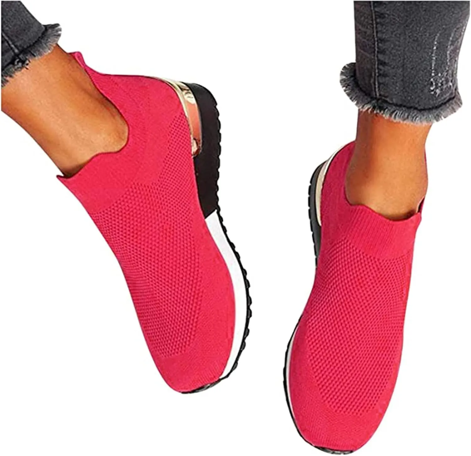 Lausiuoe Sneakers For Women Walking Shoes Comfortable Tennis Shoes Breathable Casual Gym Workout Restaurant Work Shoes