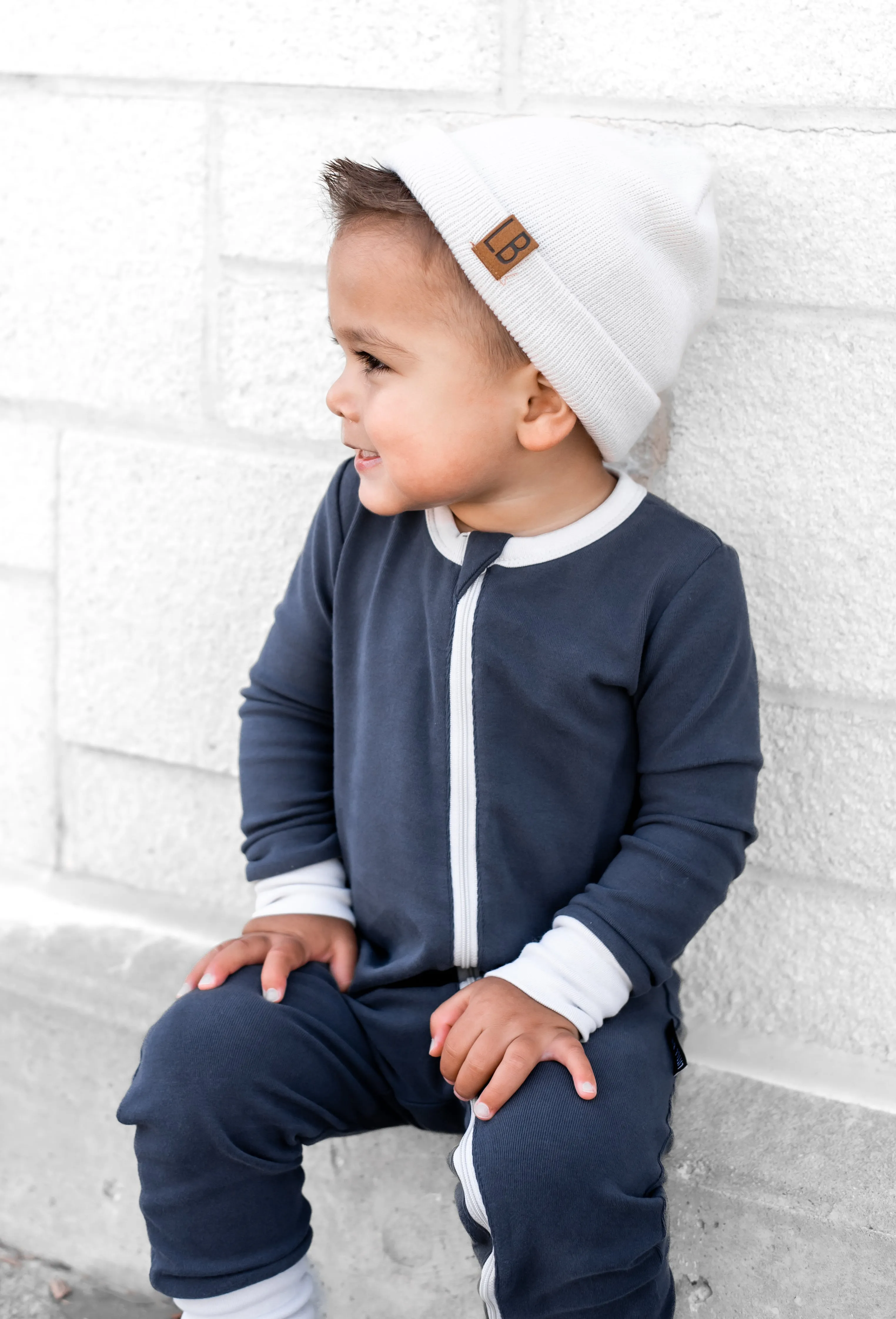 Little Bipsy - 2-Way Zip Romper in Navy