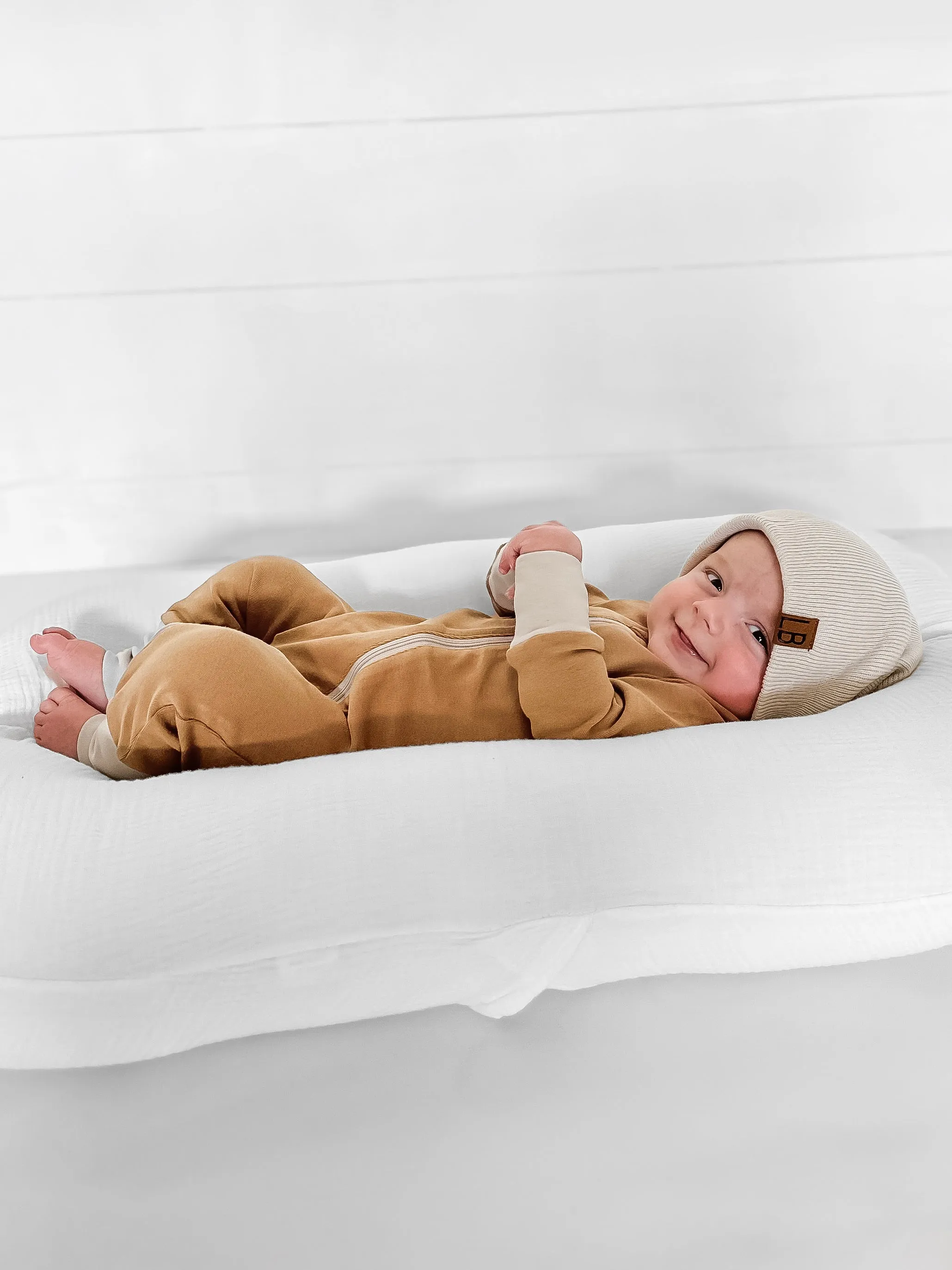 Little Bipsy - 2-Way Zip Romper in Nutmeg