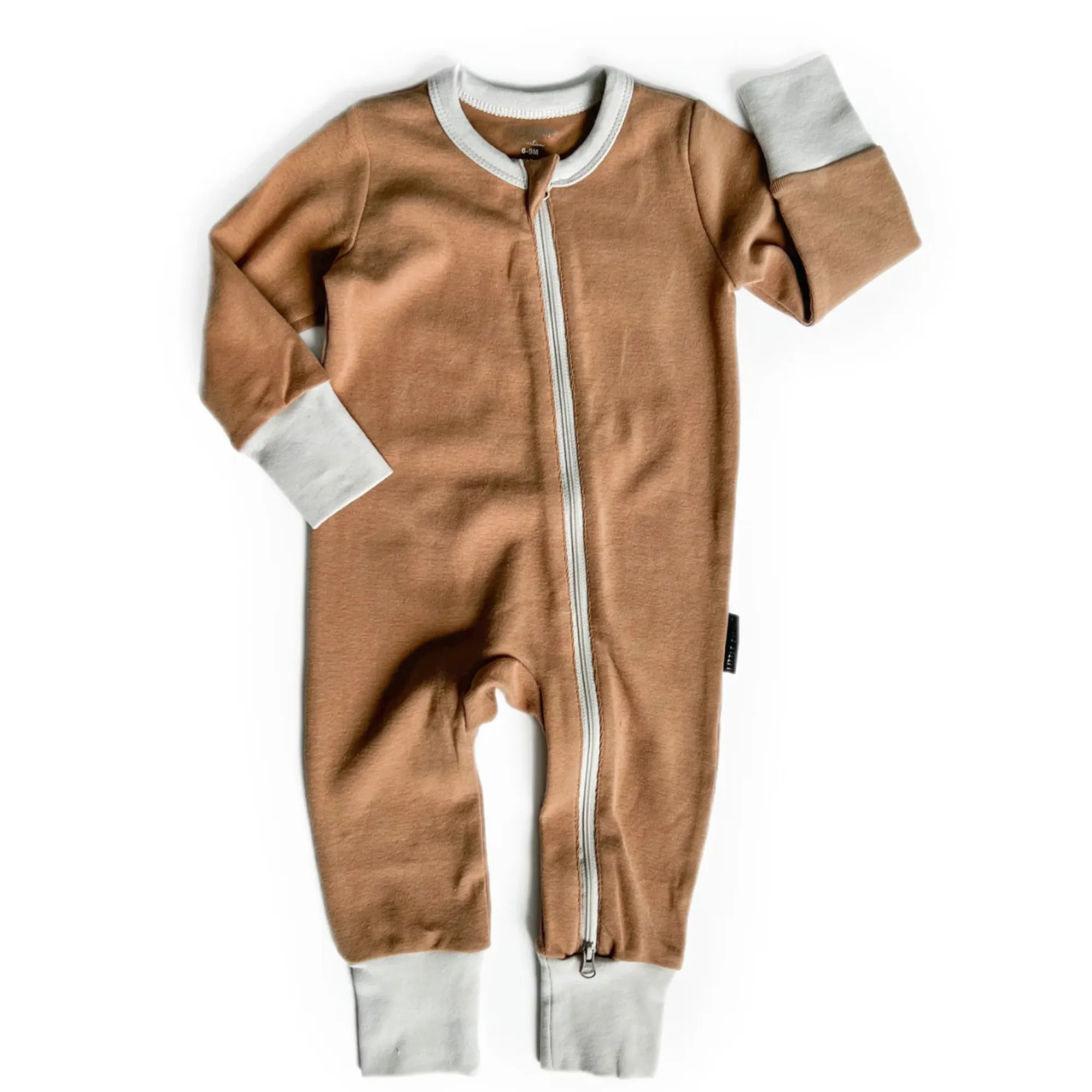 Little Bipsy - 2-Way Zip Romper in Nutmeg