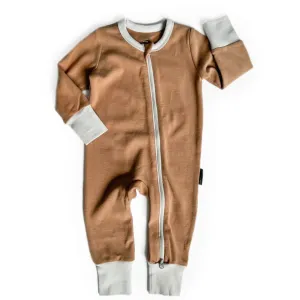 Little Bipsy - 2-Way Zip Romper in Nutmeg