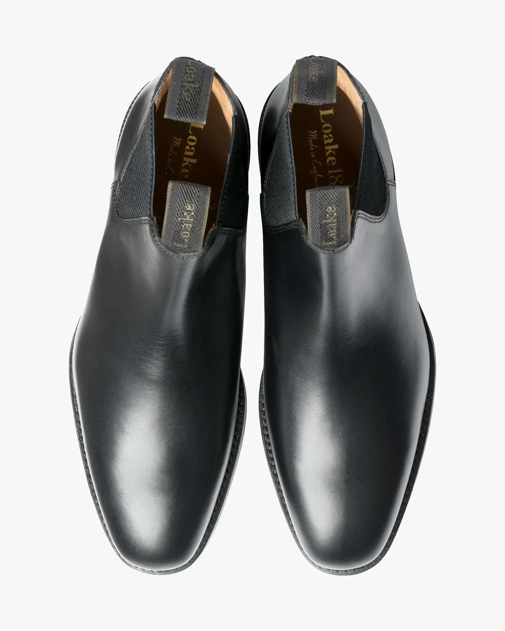 Loake 1880 Classic Chatsworth Chelsea Boot - Black / Dainite Sole