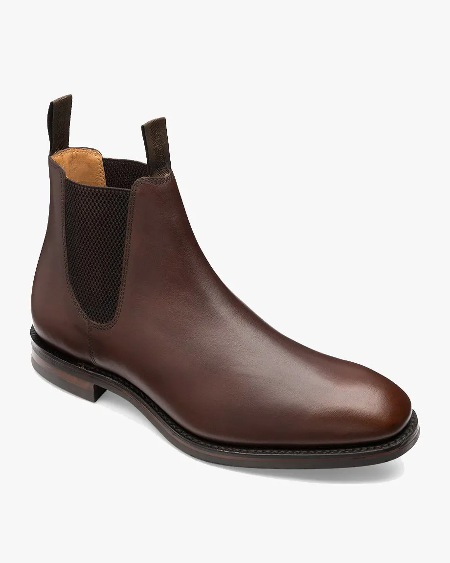 Loake 1880 Classic Chatsworth Chelsea Boot - Dark Brown Waxy / Dainite Sole