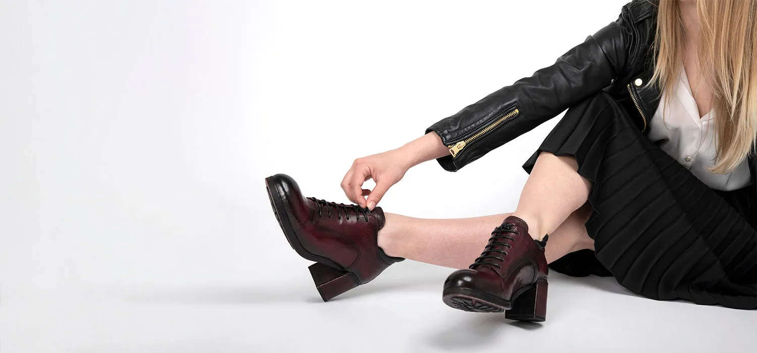 MADISON bordeaux lace up shoes.