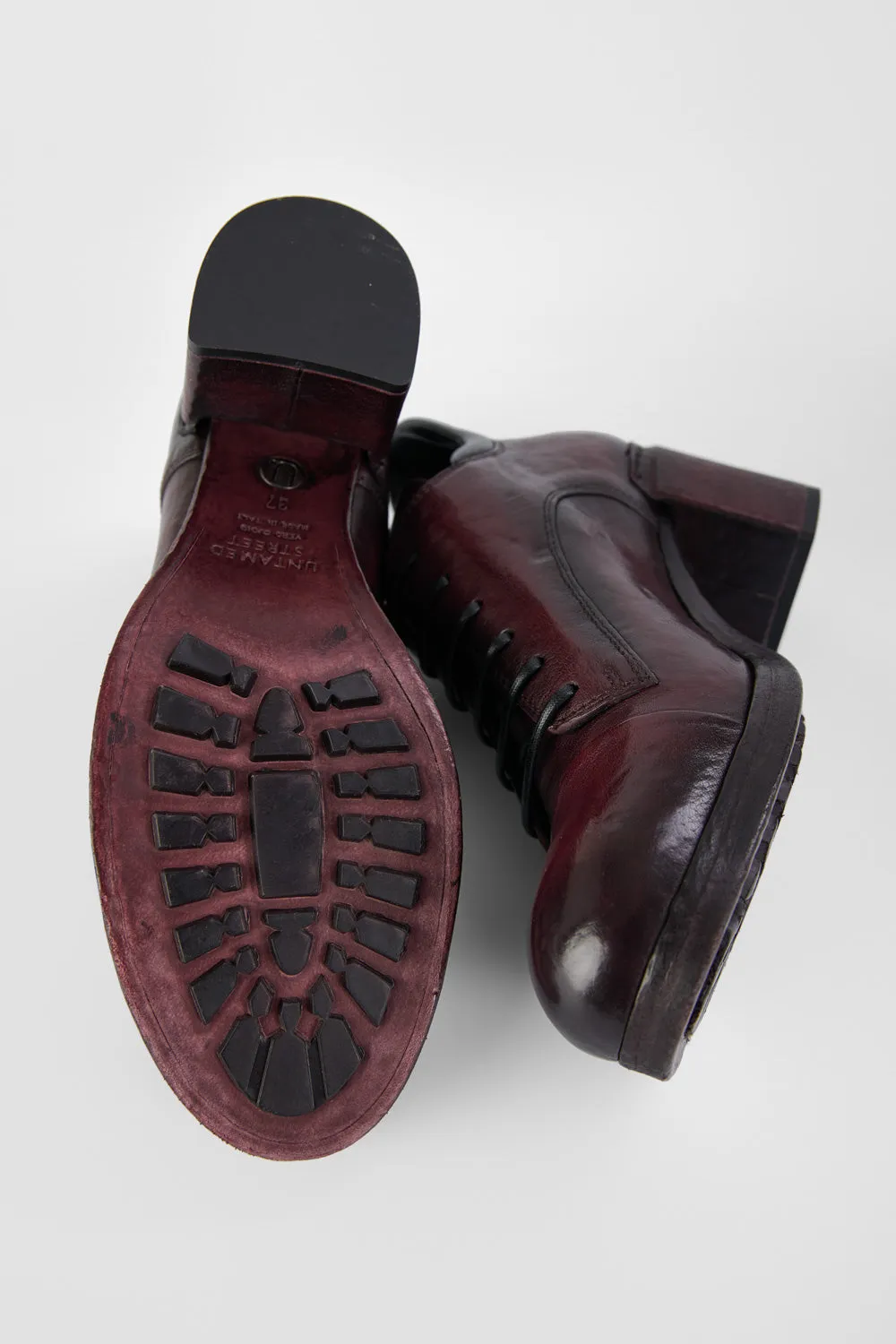 MADISON bordeaux lace up shoes.