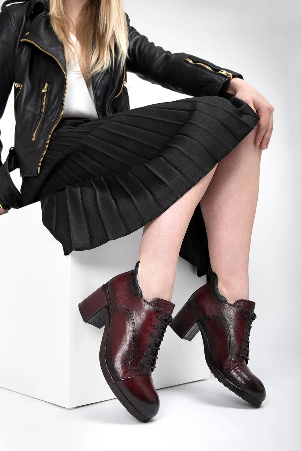MADISON bordeaux lace up shoes.