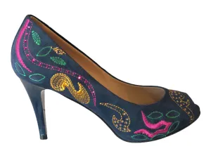 MARINO FABIANI 4138 Blue Suede High Heels