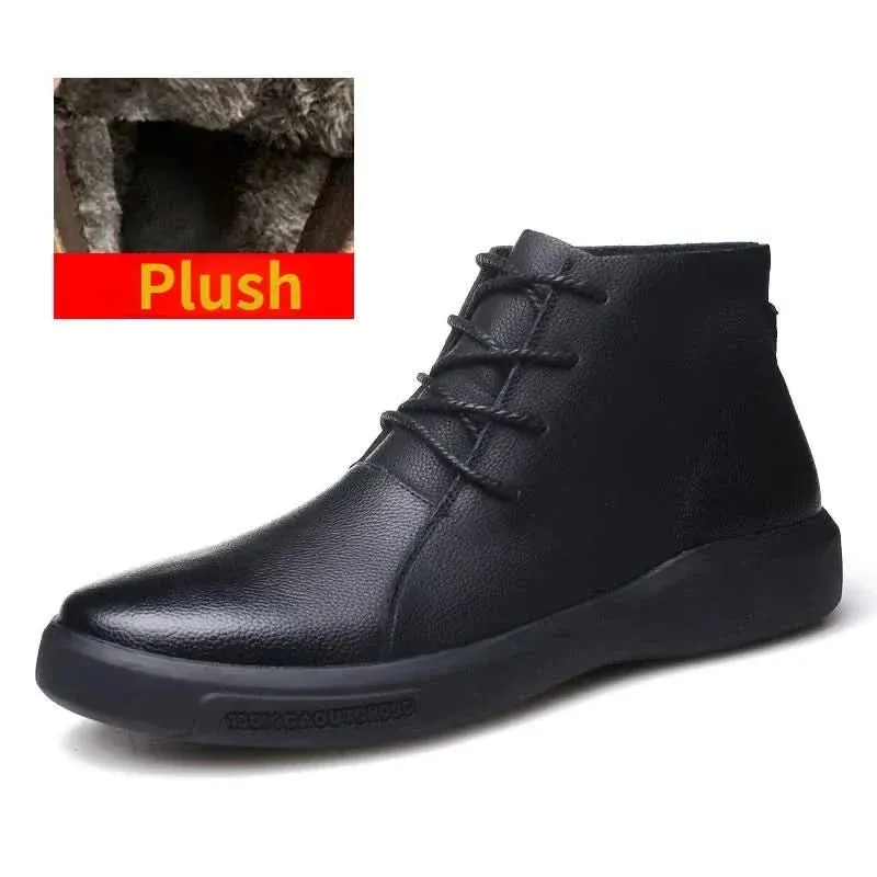 Men's Leather Motorcycle Boots - Retro Chelsea Style