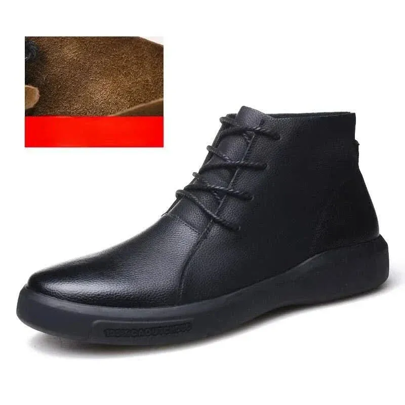 Men's Leather Motorcycle Boots - Retro Chelsea Style