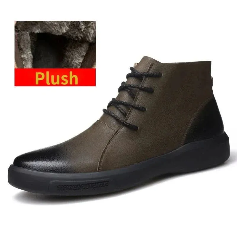 Men's Leather Motorcycle Boots - Retro Chelsea Style