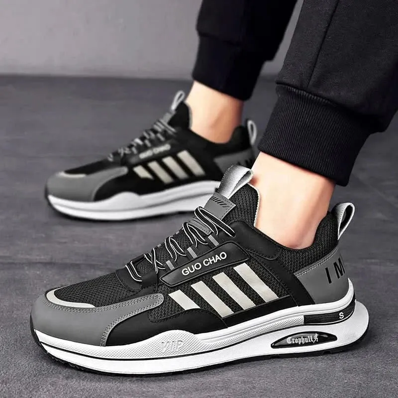 Men's Luxury Leather Sneakers: Comfortable Running Shoes