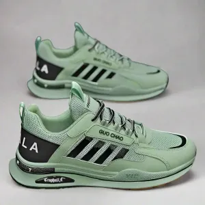 Men's Luxury Leather Sneakers: Comfortable Running Shoes