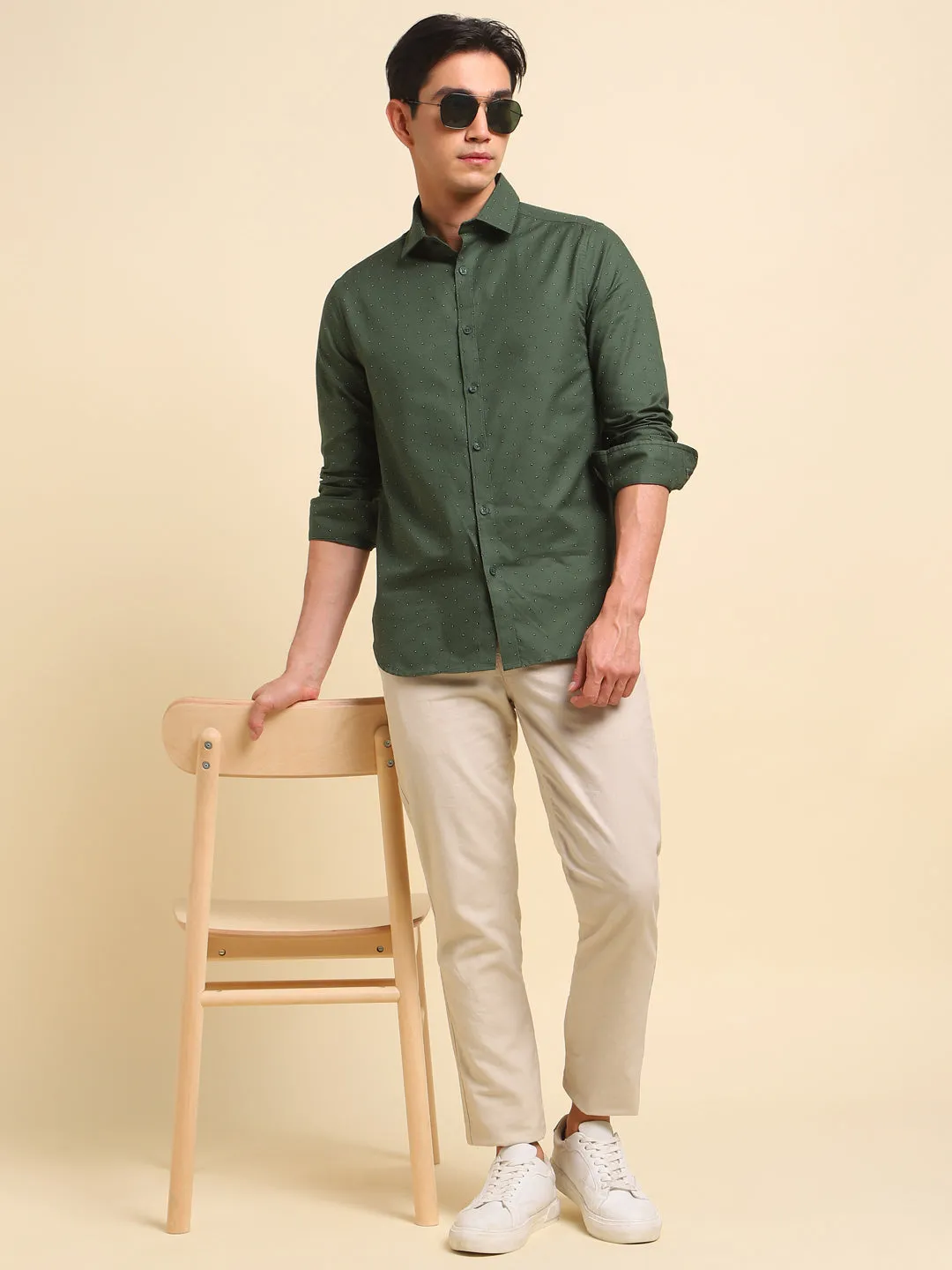 Men's Olive Casual Shirts For Comfortable And Stylish Look For Morning To Evening Look