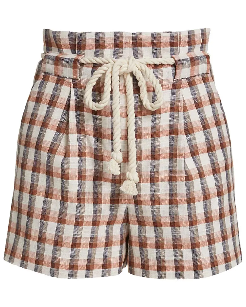 Multi Plaid Linen Salika Short