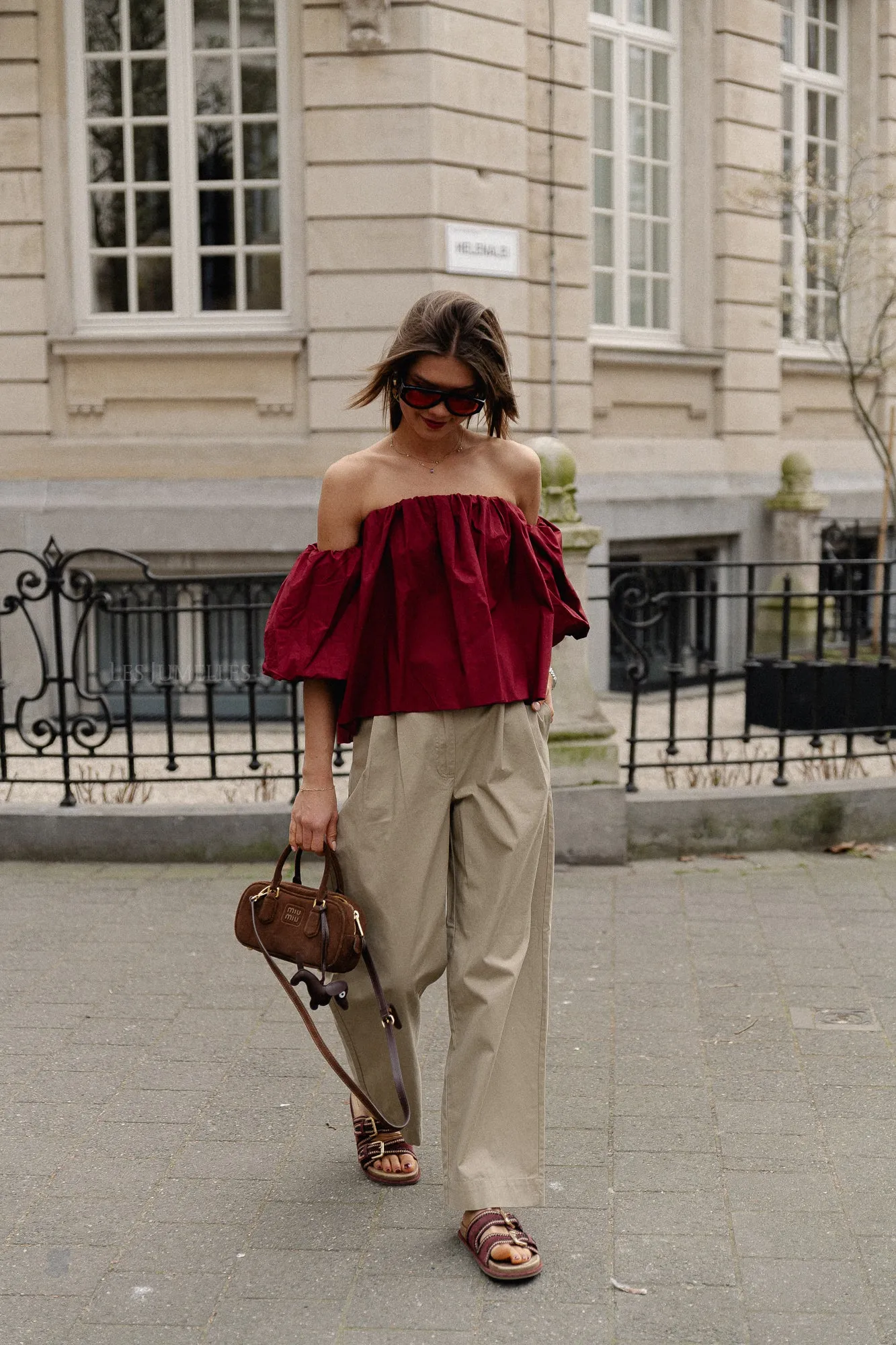OBJMeilin HW barrel pants twill