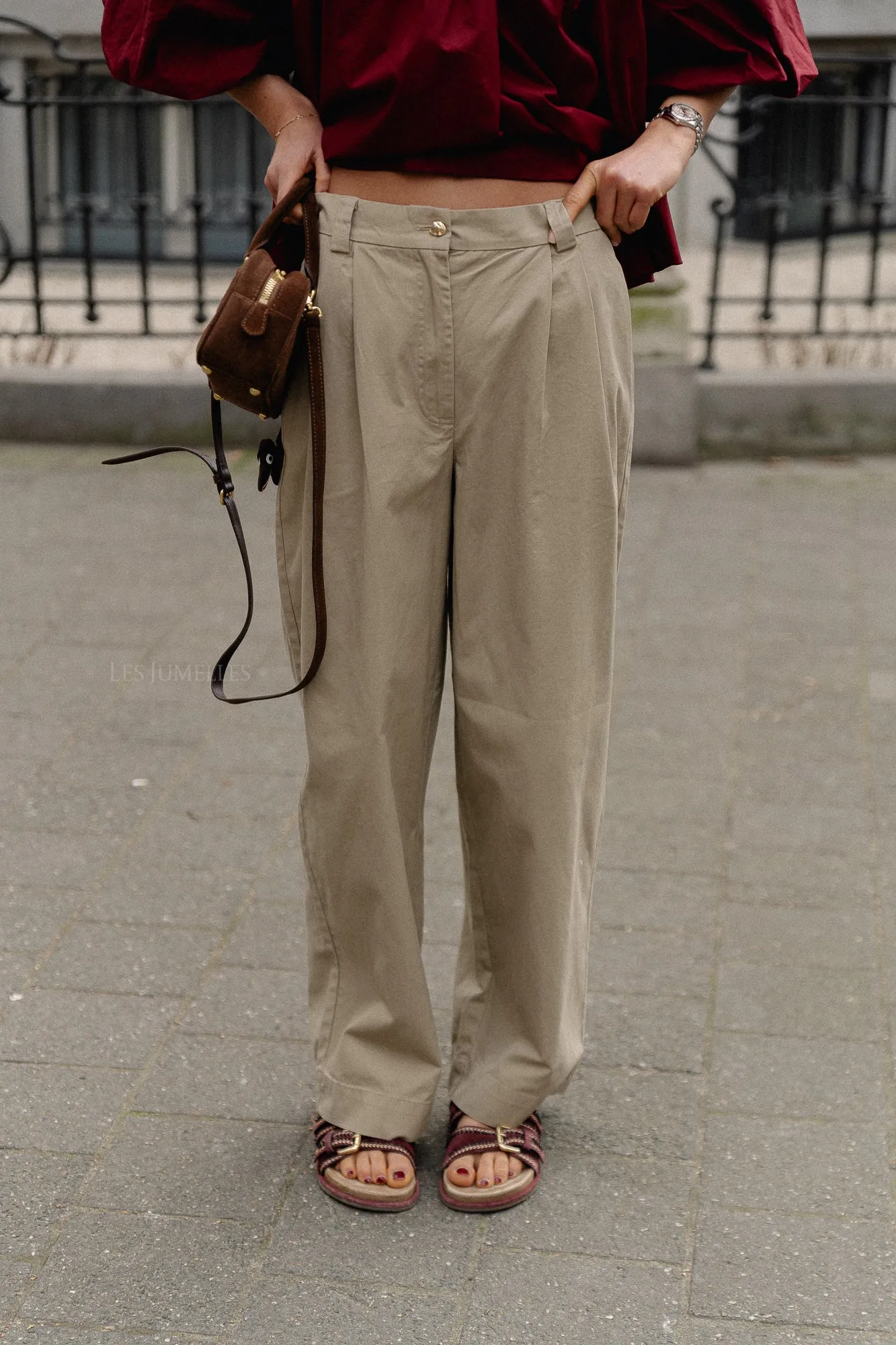 OBJMeilin HW barrel pants twill