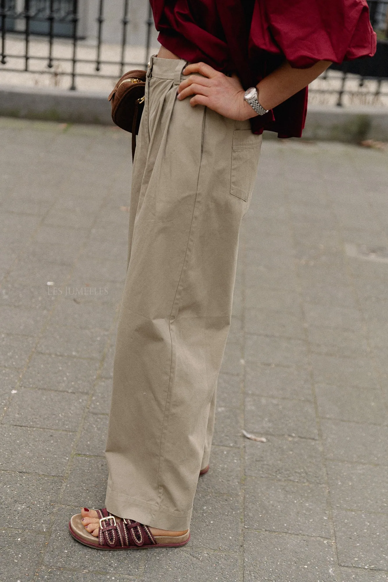 OBJMeilin HW barrel pants twill
