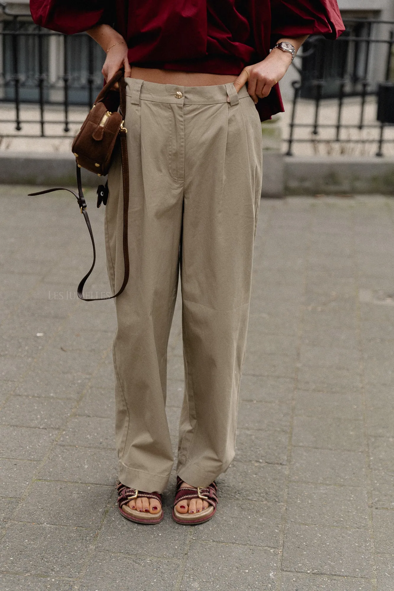 OBJMeilin HW barrel pants twill