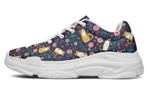 Orange Cat Flower Chunky Sneakers