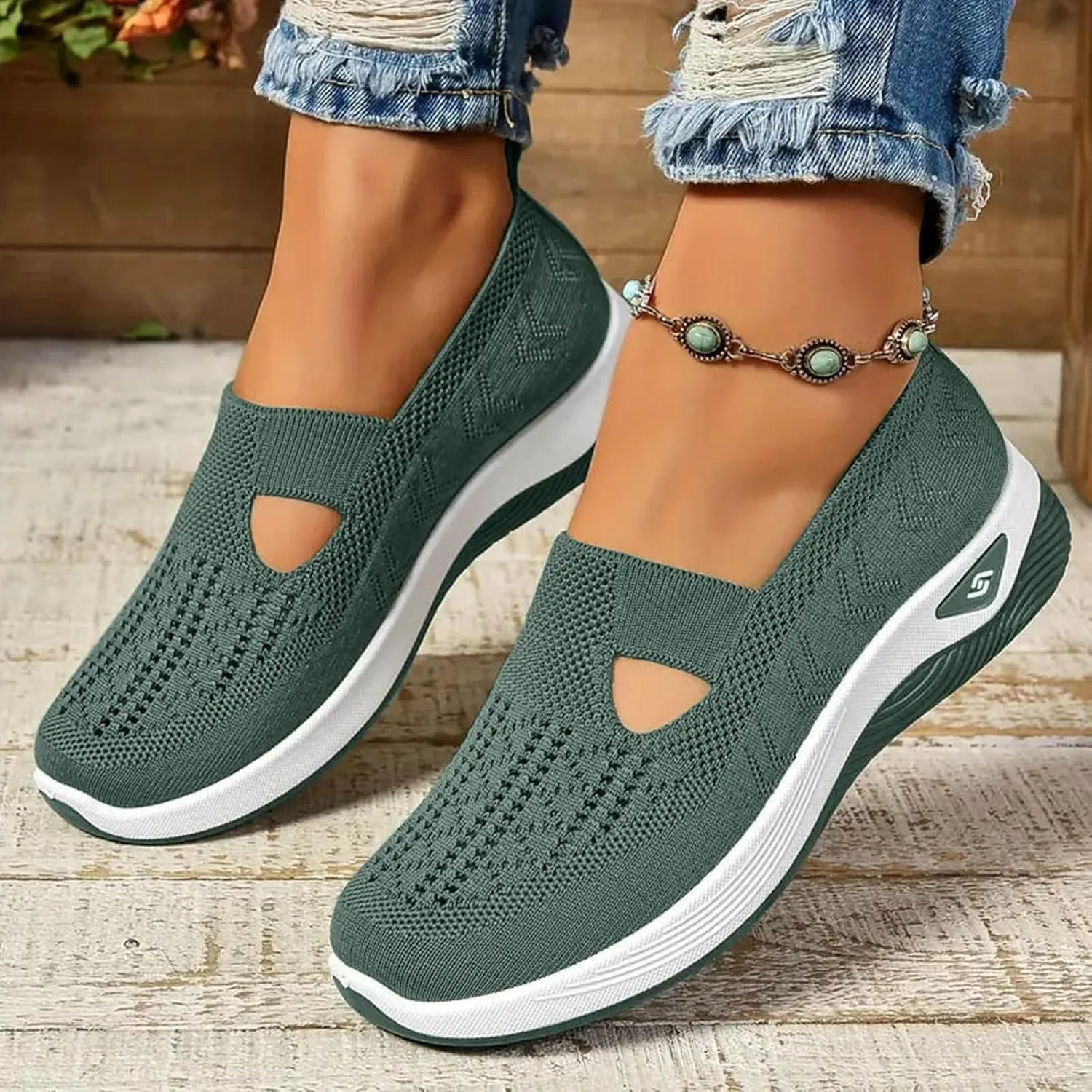 Orthopedic Shoes for Women Walking Shoes 2024 New Breathable Soft Orthopedic Slip-On Indoor Outdoor Casual Shoes