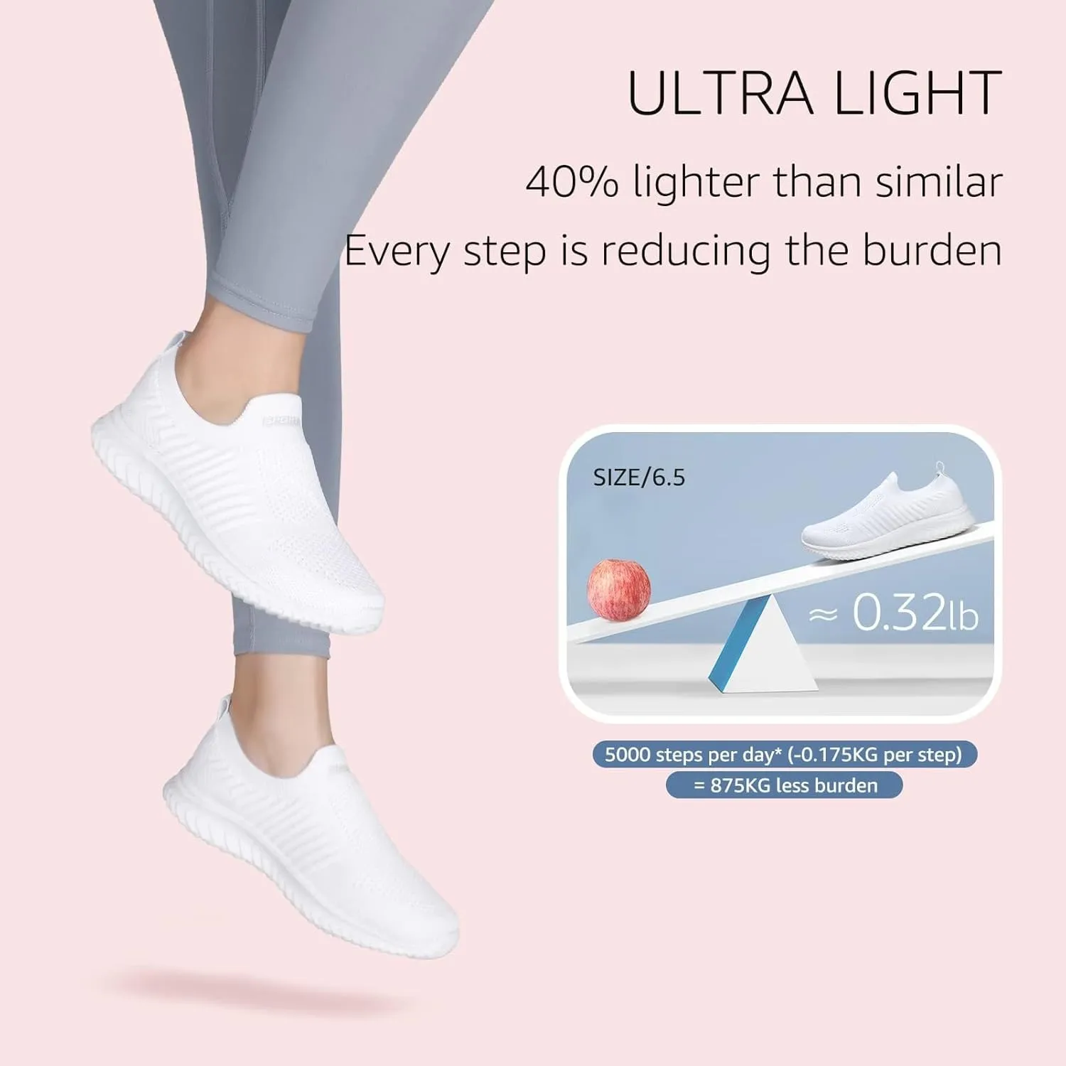 Orthopedic Walking Shoes for Diabetic Women Slip On Sneakers with Arch Support Comfortable Casual Loafers Plantar Fasciitis Foot Heel Pain Relief