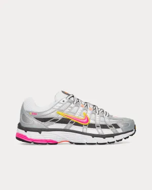 P-6000 White / Laser Fuchsia / Silver Low Top Sneakers