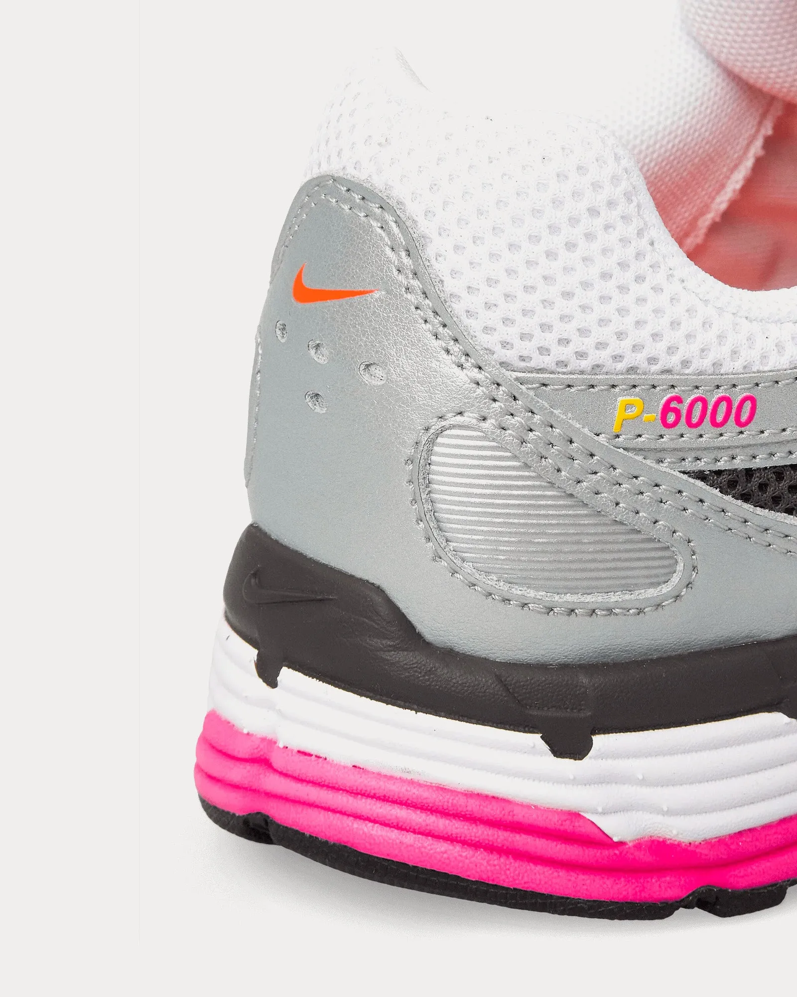 P-6000 White / Laser Fuchsia / Silver Low Top Sneakers