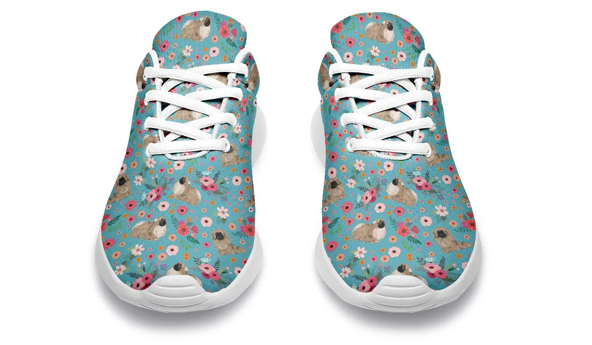 Pekingese Flower Sneakers