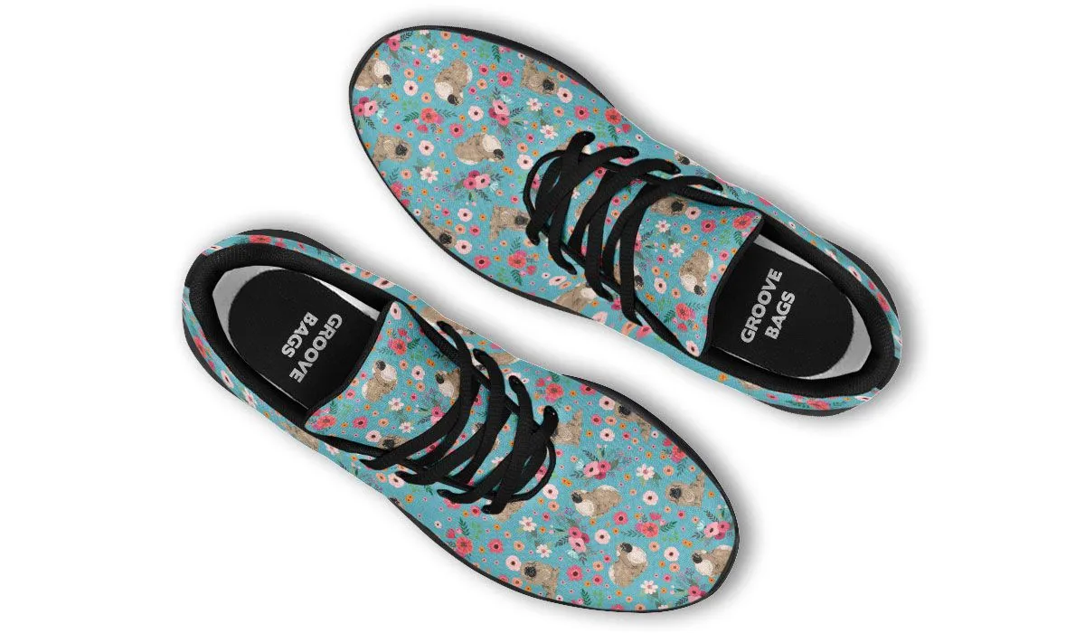 Pekingese Flower Sneakers