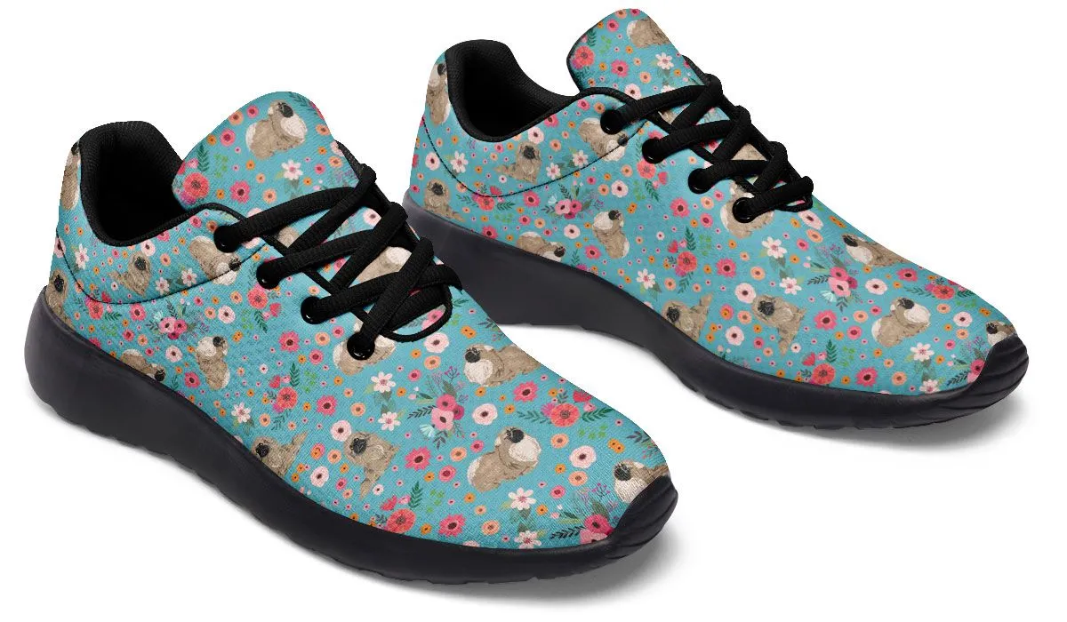 Pekingese Flower Sneakers