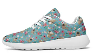 Pekingese Flower Sneakers