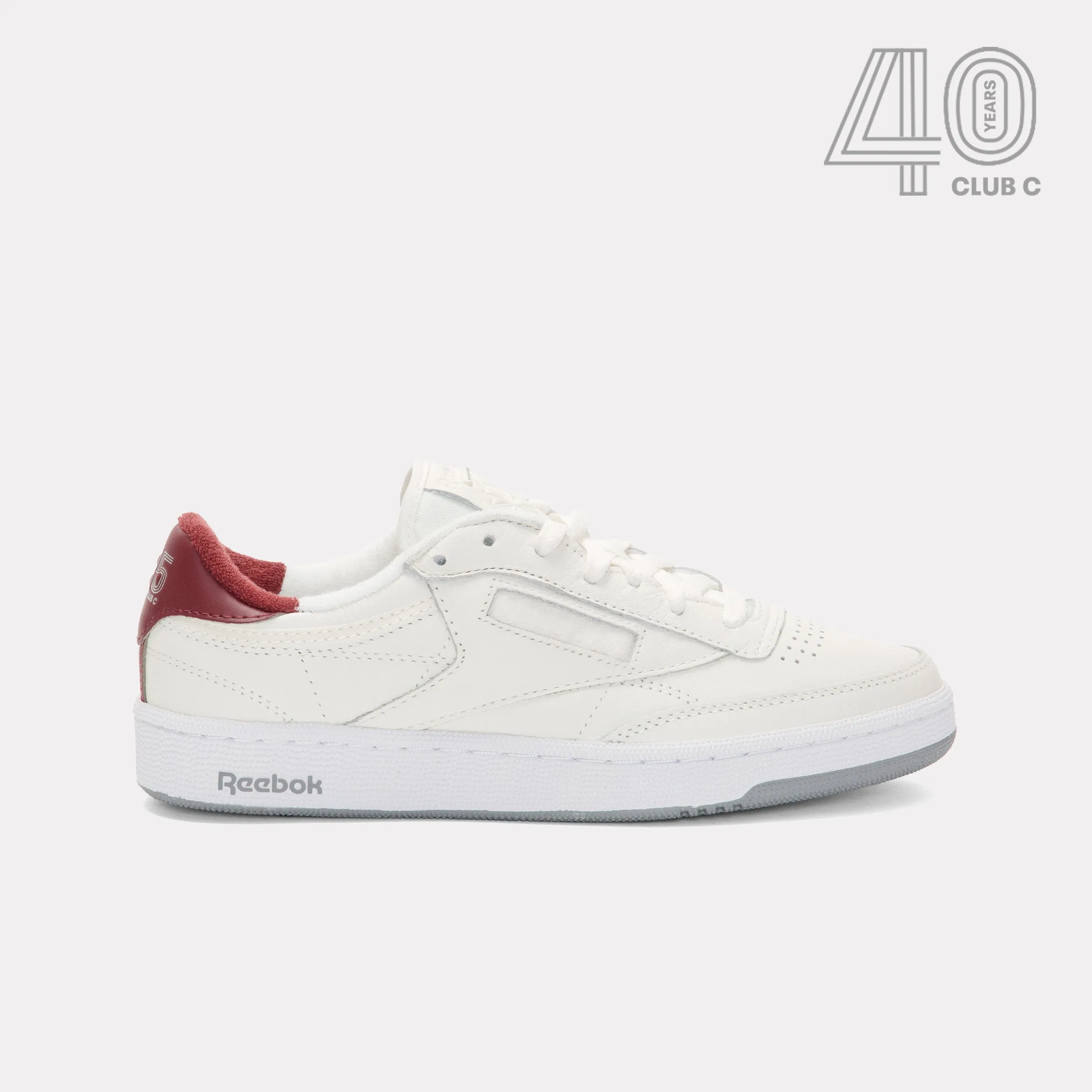 Reebok Footwear Men Club C 85 Vintage Shoes - 40th Anniversary CHALK/GREY3/CLASSICBURGUNDY