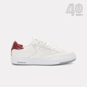 Reebok Footwear Men Club C 85 Vintage Shoes - 40th Anniversary CHALK/GREY3/CLASSICBURGUNDY