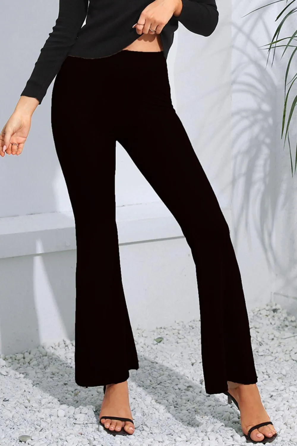 Retro Aesthetic High Waist Flare Leg Pants