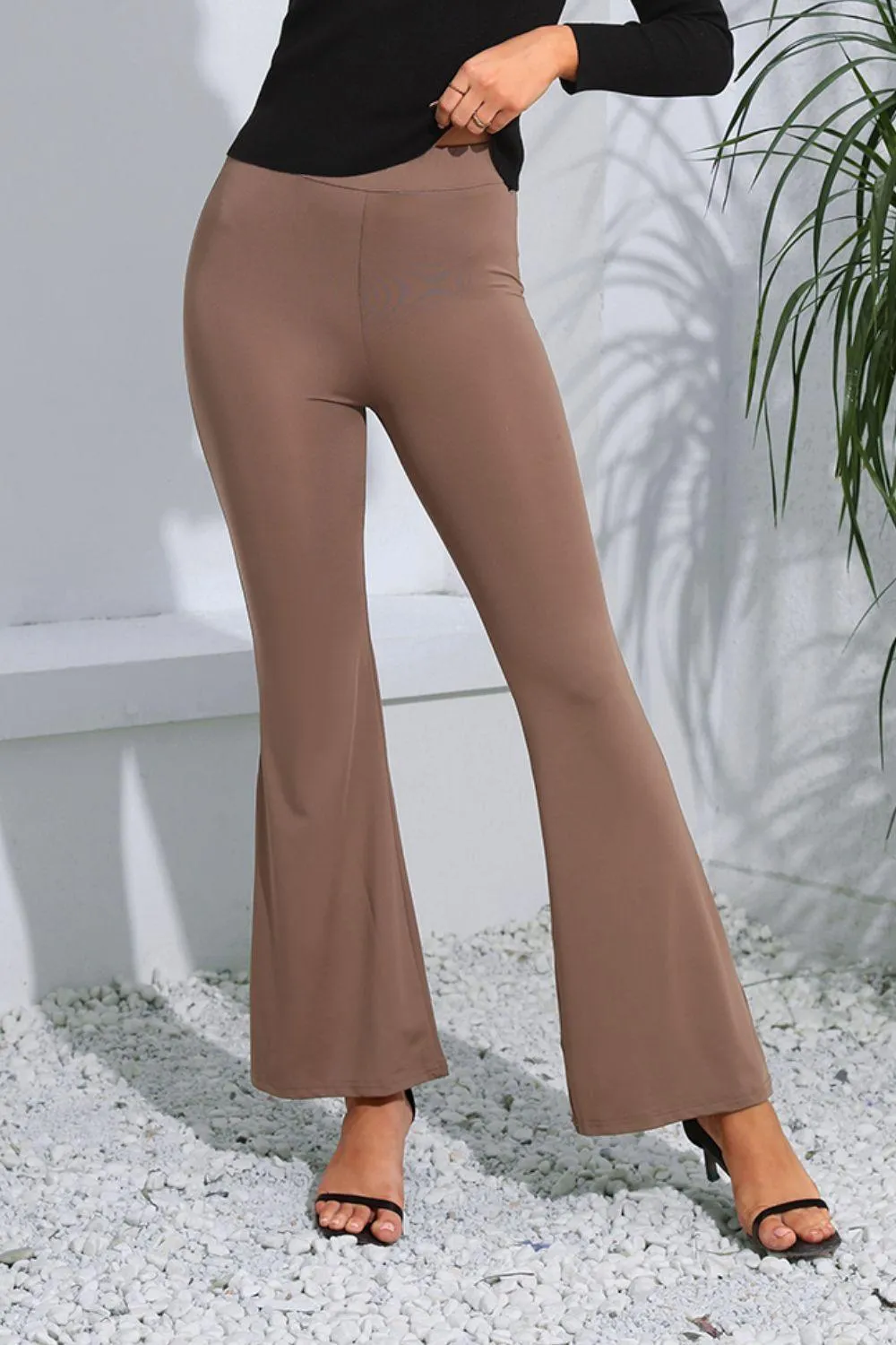 Retro Aesthetic High Waist Flare Leg Pants