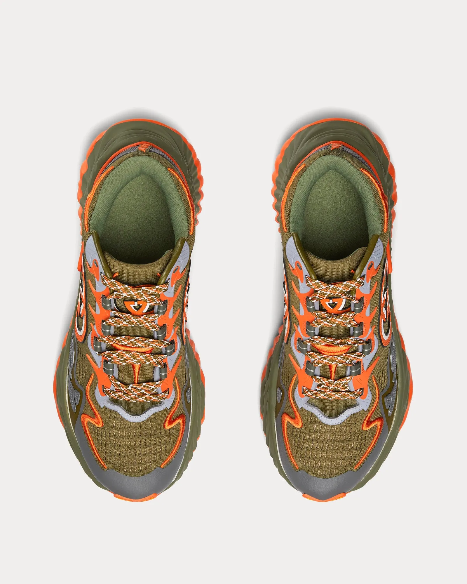Ripple Mesh Green / Orange Low Top Sneakers