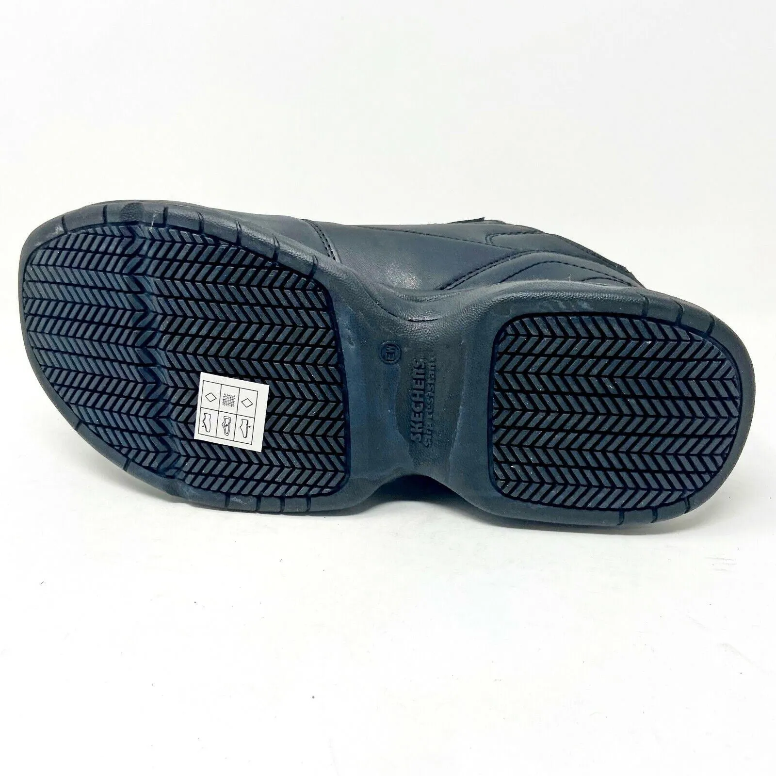 Skechers Slip Resistant Felton Albie Black Womens Relaxed Fit Crew Shoes