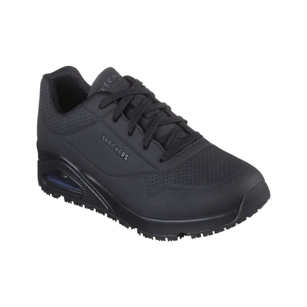 SKECHERS UNO SR DELONEY SAFETY TOE BLACK - WOMENS