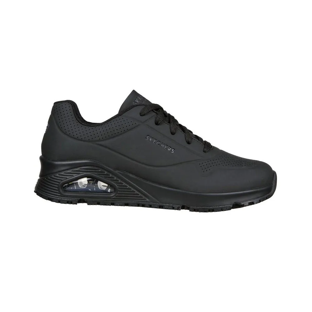 SKECHERS UNO SR DELONEY SAFETY TOE BLACK - WOMENS